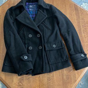 American Eagle Navy Blue Pea Coat - Size Small